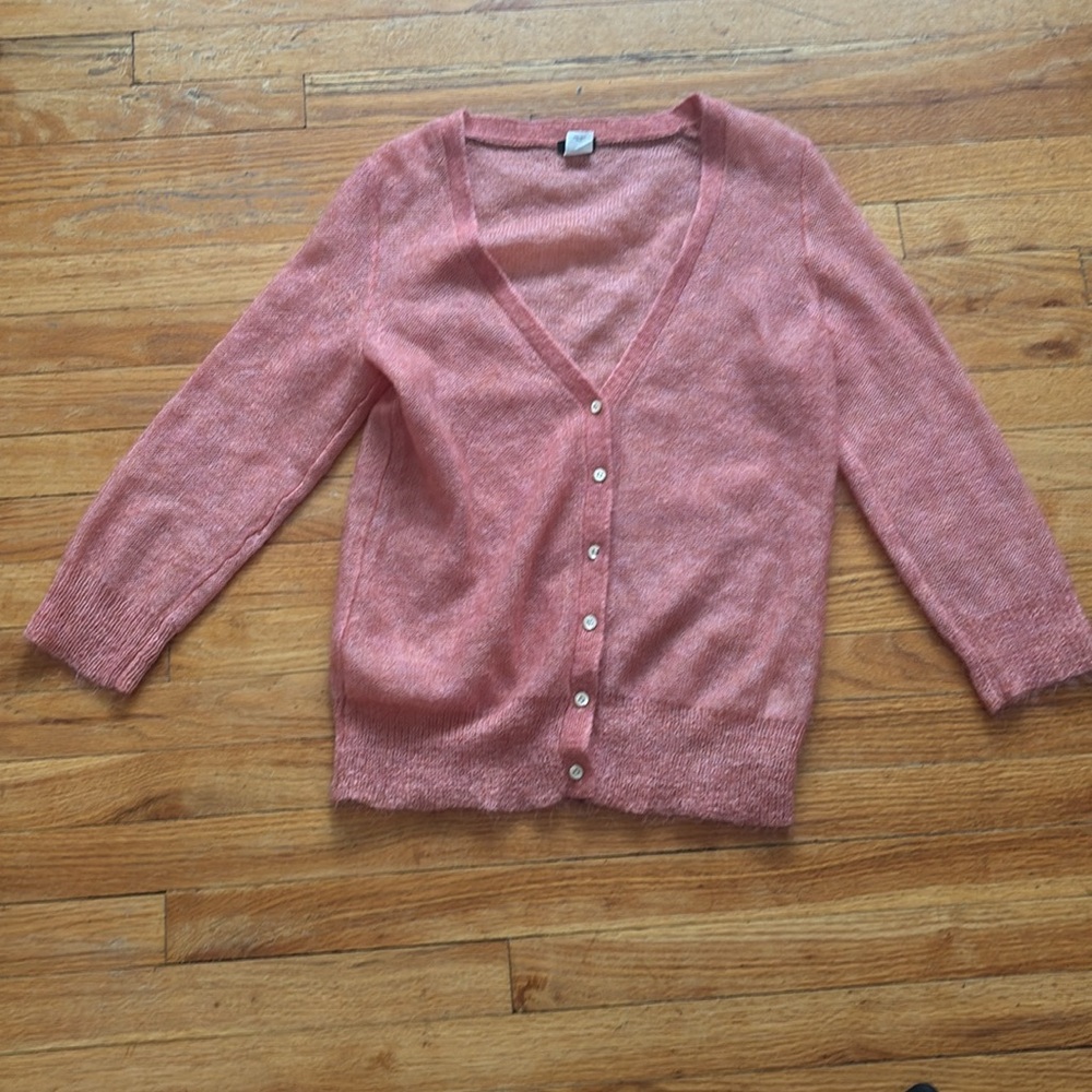J. Crew Blush Mohair Blend Cardigan